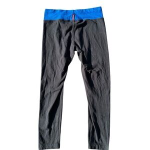 Hard Tail Y2K Cotton Ankle Leggings with Blue Waistband S